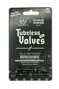 Zawór do systemu bezdętkowego PEATY'S  X chris king (mk2) black tubeless valves 42mm (ptv2-42-blk-12)