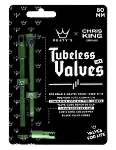 Zawór do systemu bezdętkowego PEATY'S  X chris king (mk2) emerald tubeless valves - 80mm (ptv2-80-emr-12)