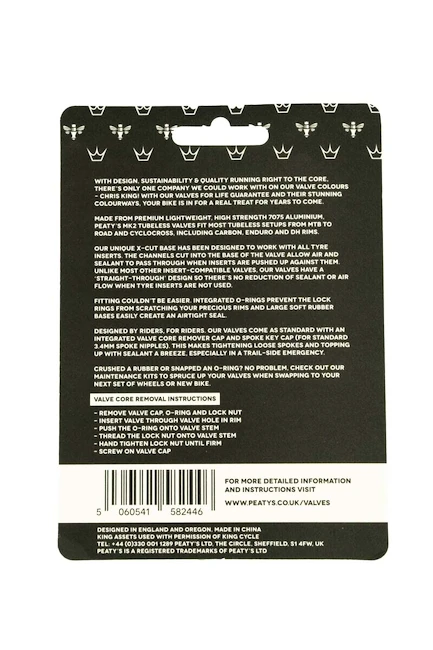 Zawór do systemu bezdętkowego PEATY'S  X chris king (mk2) gold tubeless valves - 60mm (ptv2-60-gld-12)