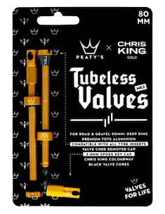 Zawór do systemu bezdętkowego PEATY'S  X chris king (mk2) gold tubeless valves - 80mm (ptv2-80-gld-12)