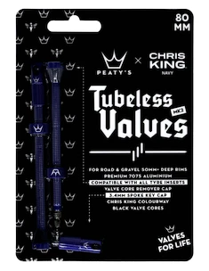 Zawór do systemu bezdętkowego PEATY'S  X chris king (mk2) navy tubeless valves - 80mm (ptv2-80-nvy-12)