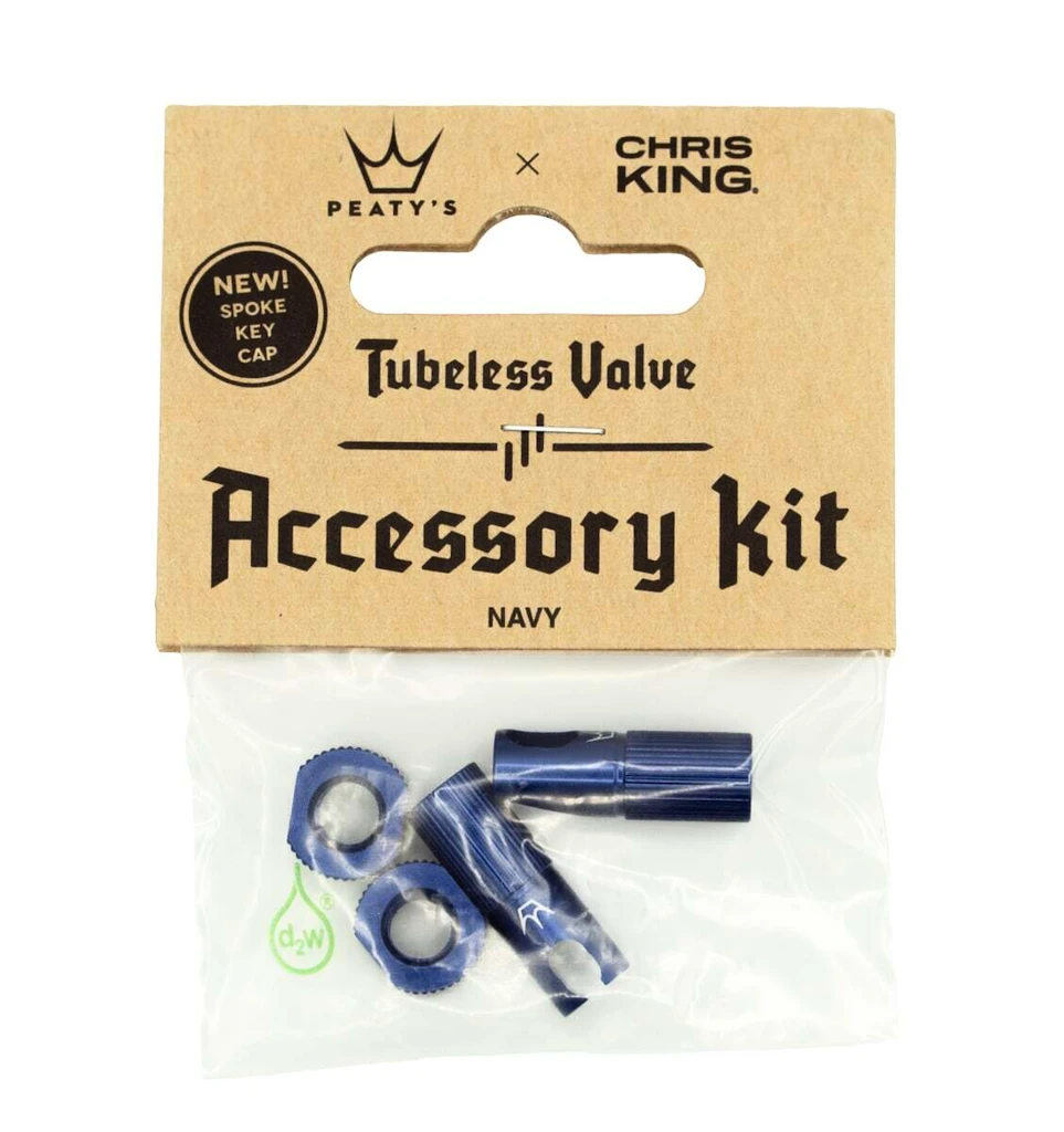 Zawór do systemu bezdętkowego PEATY'S  X chris king (mk2) navy tubeless valves accessory kit (ptv2-accs-nvy-12)