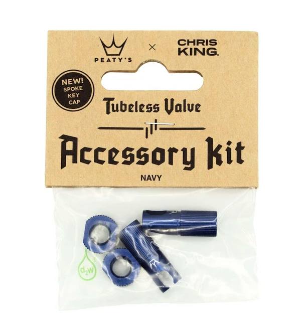 Zawór do systemu bezdętkowego PEATY'S  X chris king (mk2) navy tubeless valves accessory kit (ptv2-accs-nvy-12)