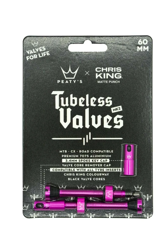 Zawór do systemu bezdętkowego PEATY'S  X chris king (mk2) punch tubeless valves 60mm (ptv2-60-pun-12)