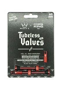 Zawór do systemu bezdętkowego PEATY'S  X chris king (mk2) red tubeless valves 60mm (ptv2-60-red-12)