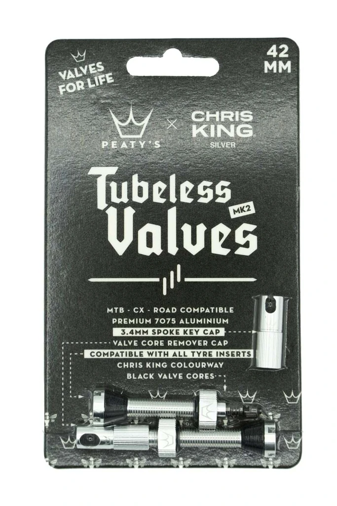Zawór do systemu bezdętkowego PEATY'S  X chris king (mk2) silver tubeless valves 42mm (ptv2-42-sil-12)
