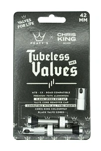 Zawór do systemu bezdętkowego PEATY'S  X chris king (mk2) silver tubeless valves 42mm (ptv2-42-sil-12)