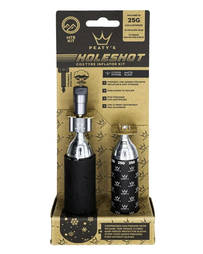 Zestaw głowicy CO2 z nabojami PEATY'S  Mtb (25g) - slate (ppr-hti-mtb-slt-12)