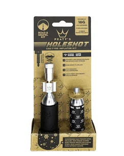 Zestaw głowicy CO2 z nabojami PEATY'S  Road & gravel (16g) - silver (ppr-hti-rag-sil-12)